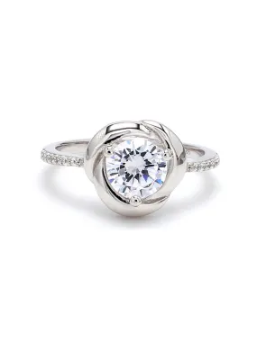 0.5 Carat American Diamond Solitaire Flower Ring