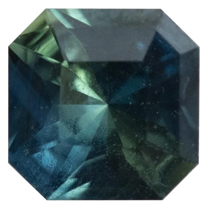 0.90ct Australian Square Cut Sapphire Evergreen Solitaire in 14k Rose Gold