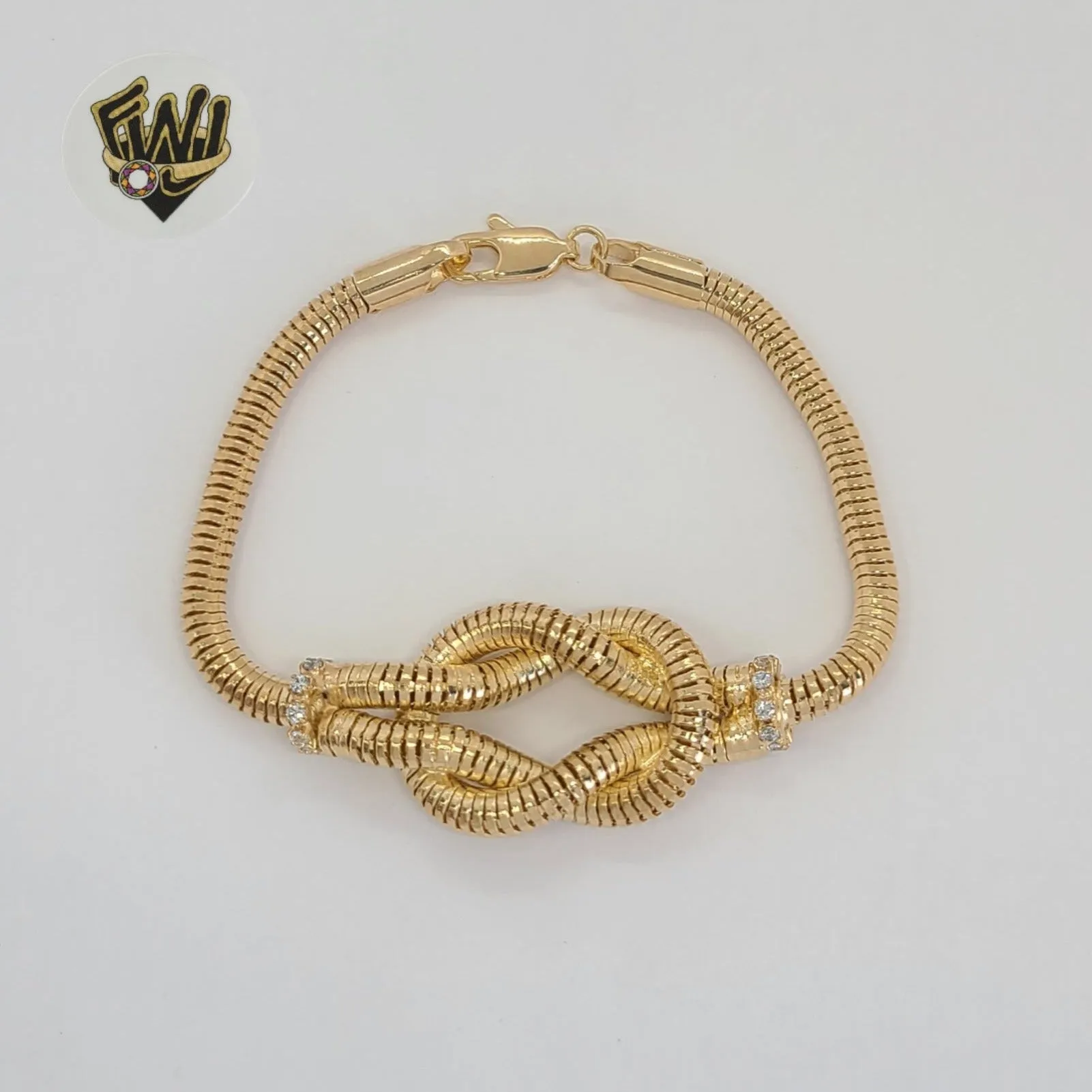 (1-0731) Gold Laminate - 4mm Alternative Snake Link Bracelet - 7.5 - BGF