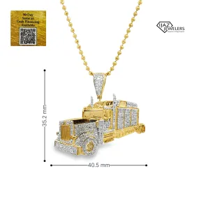 10K Gold 1.00 CTW Diamond Big Rig Charm