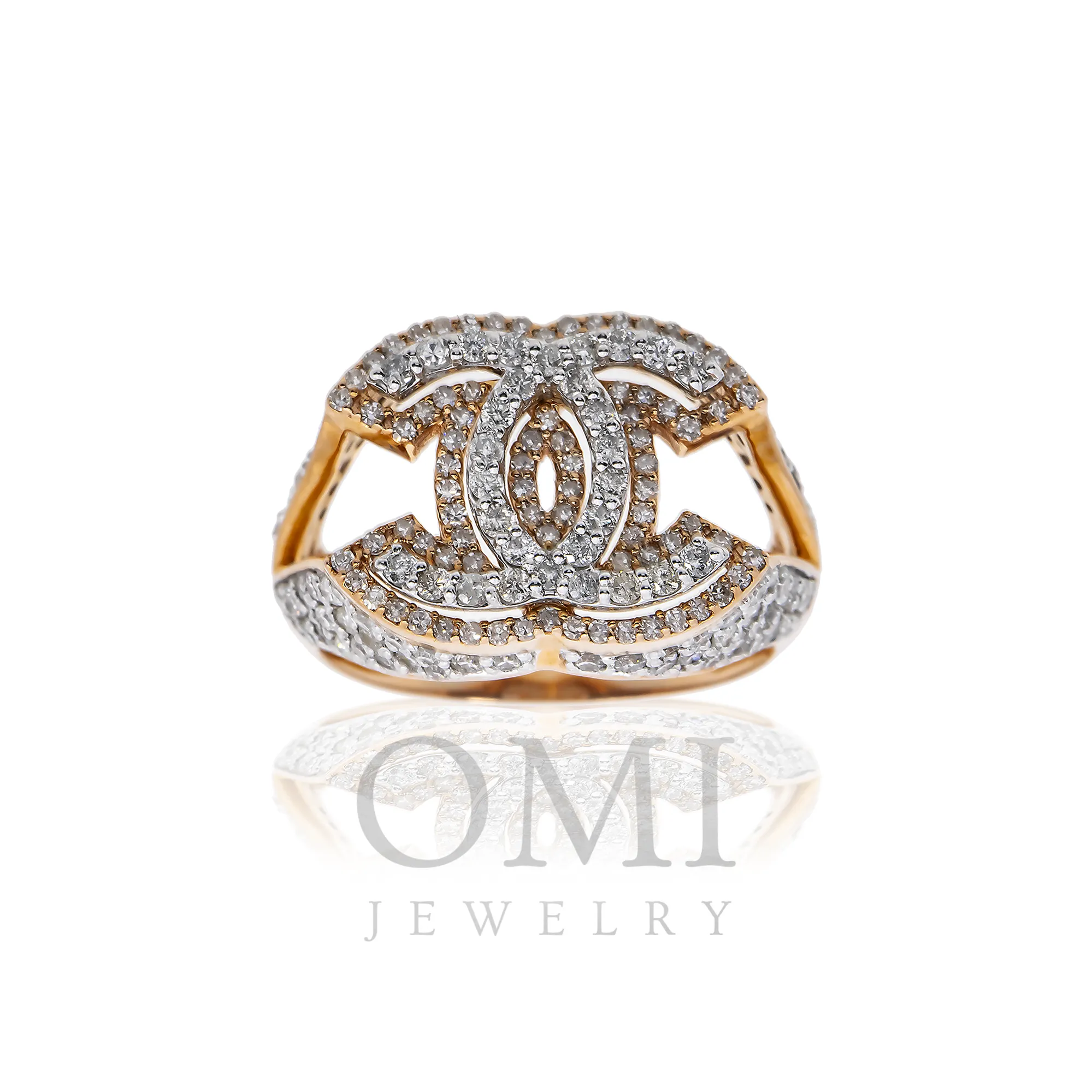 10K GOLD ROUND DIAMOND DESIGNER STATEMENT RING 1.37 CTW