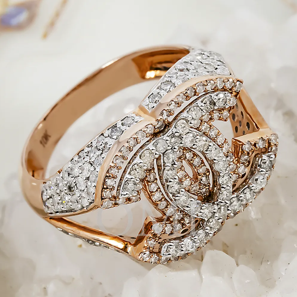 10K GOLD ROUND DIAMOND DESIGNER STATEMENT RING 1.37 CTW