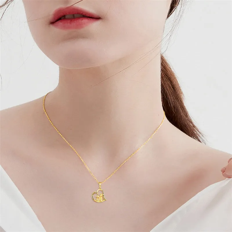 14K Gold Sister Gifts from Brother to Sister,Brother and Sister Necklace Heart Pendant Jewelry