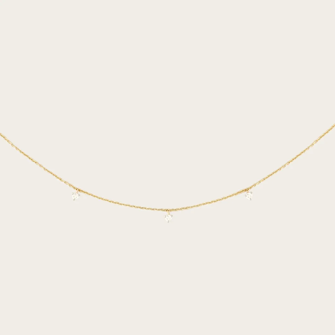 14K Gold Tri Lab-Grown Diamonds Choker Necklace