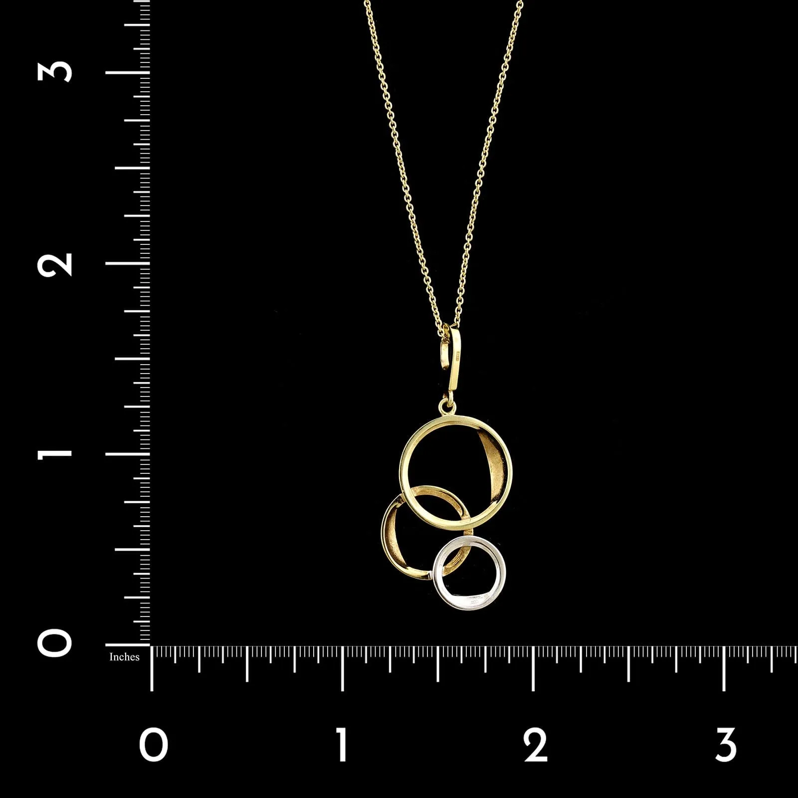 14K Two-tone Gold Estate Diamond Circle Pendant