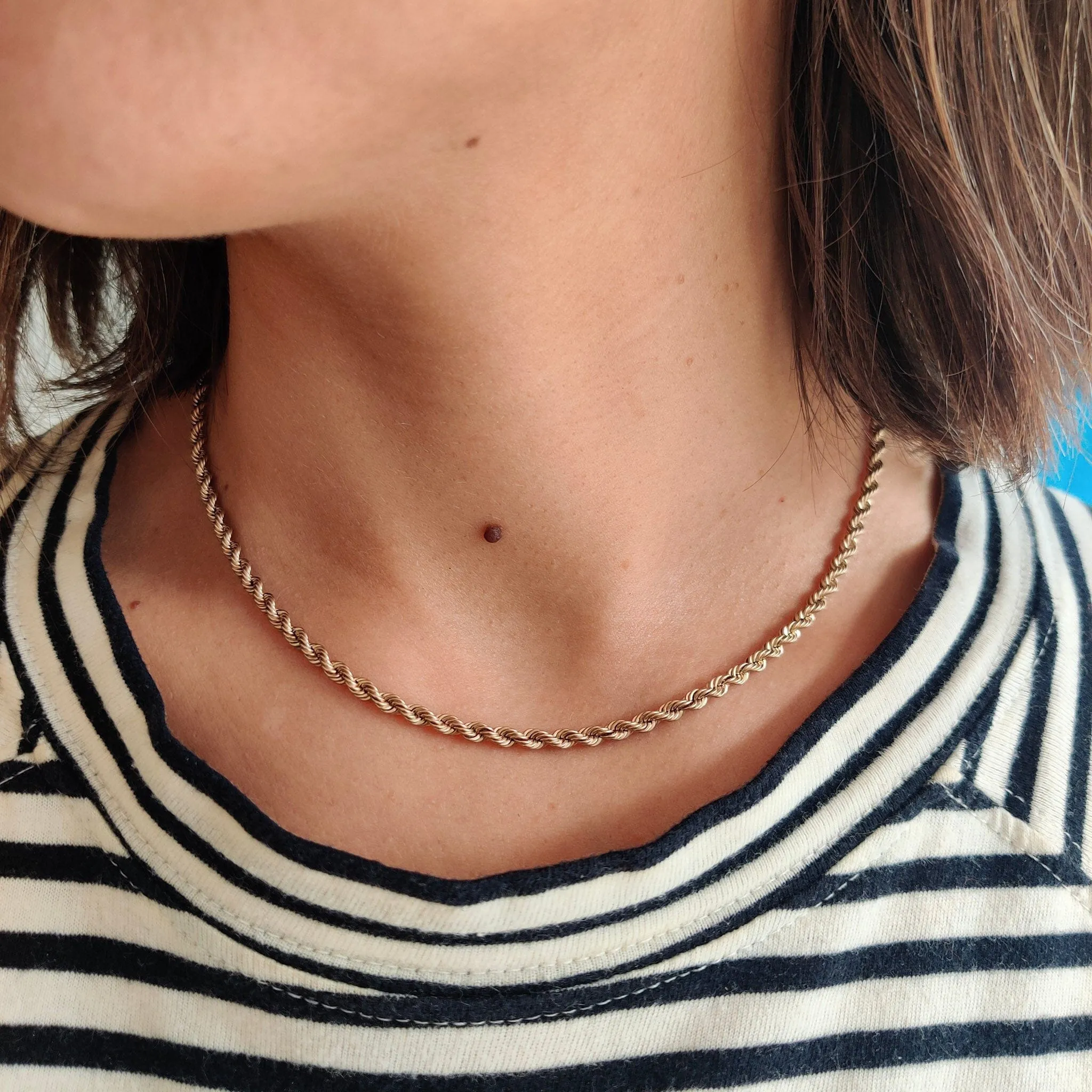 14K Vintage Rope Chain Necklace