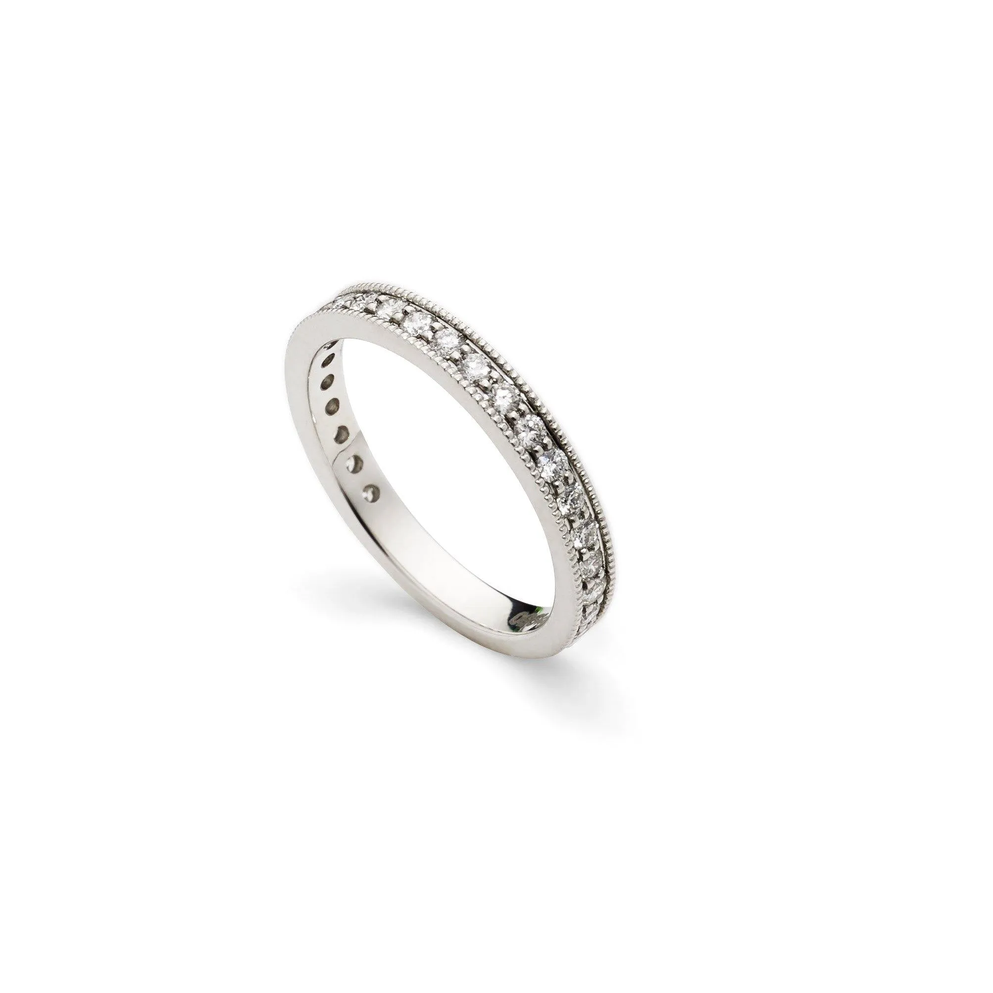 14K White Gold Diamond Eternity Wedding Band W/ 0.34ct VS-SI Diamonds & Channel Set Diamonds