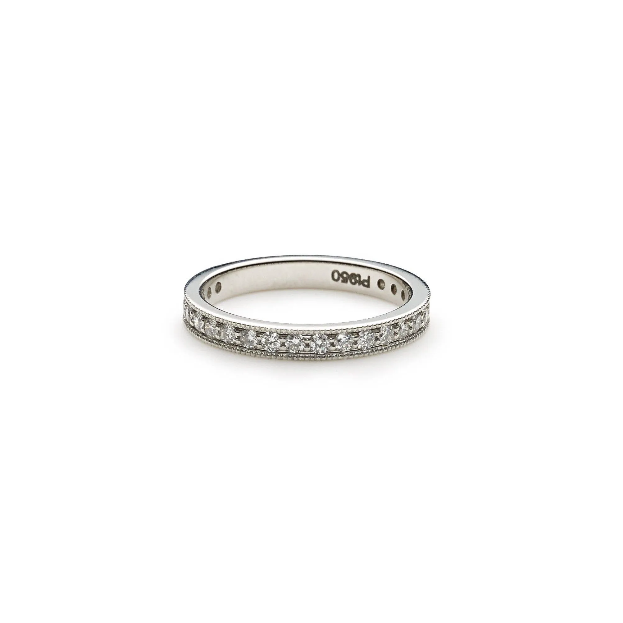 14K White Gold Diamond Eternity Wedding Band W/ 0.34ct VS-SI Diamonds & Channel Set Diamonds