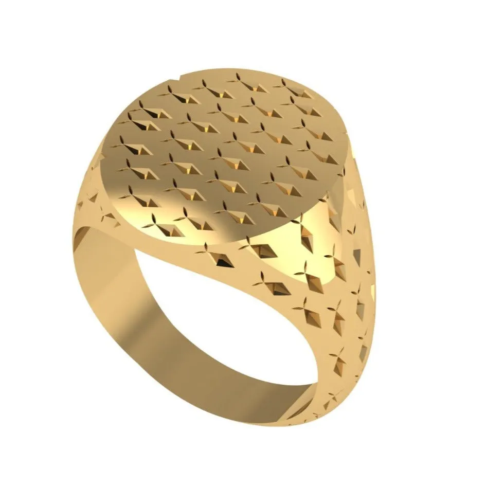 14kt Gold Over Fish Ring, Signet Ring