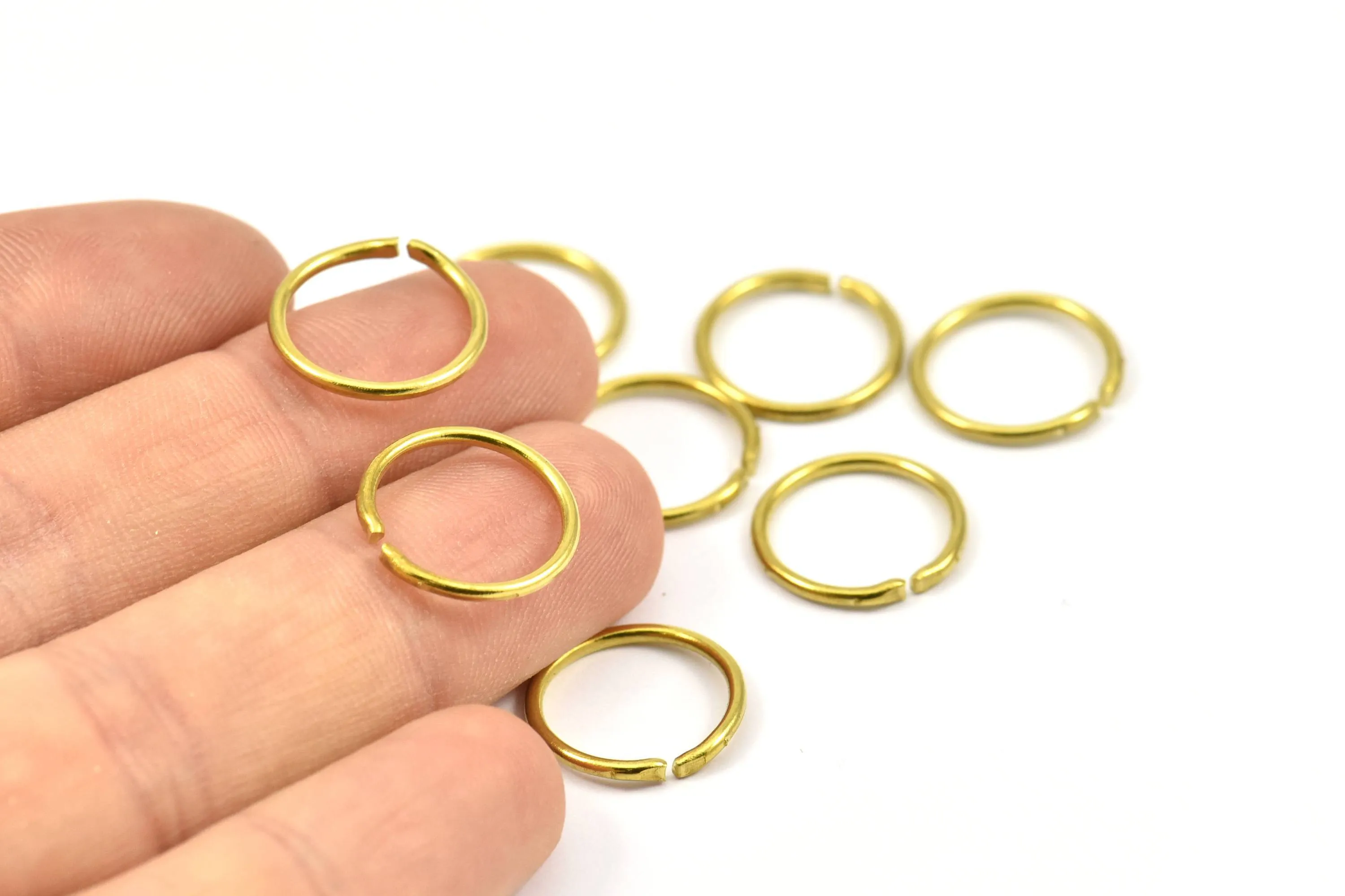 14mm Jump Rings - 50 Raw Brass Jump Rings (14x1.2mm) D0260