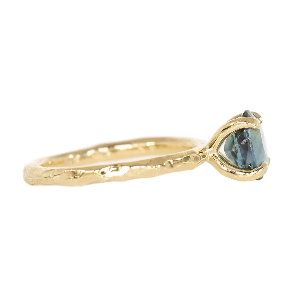 1.64ct Oval Madagascar Sapphire Evergreen Solitaire in 14k Yellow Gold