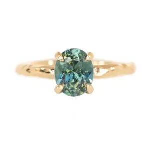 1.64ct Oval Madagascar Sapphire Evergreen Solitaire in 14k Yellow Gold