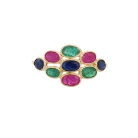 18K Gold ERS Multi Gemstone Ring