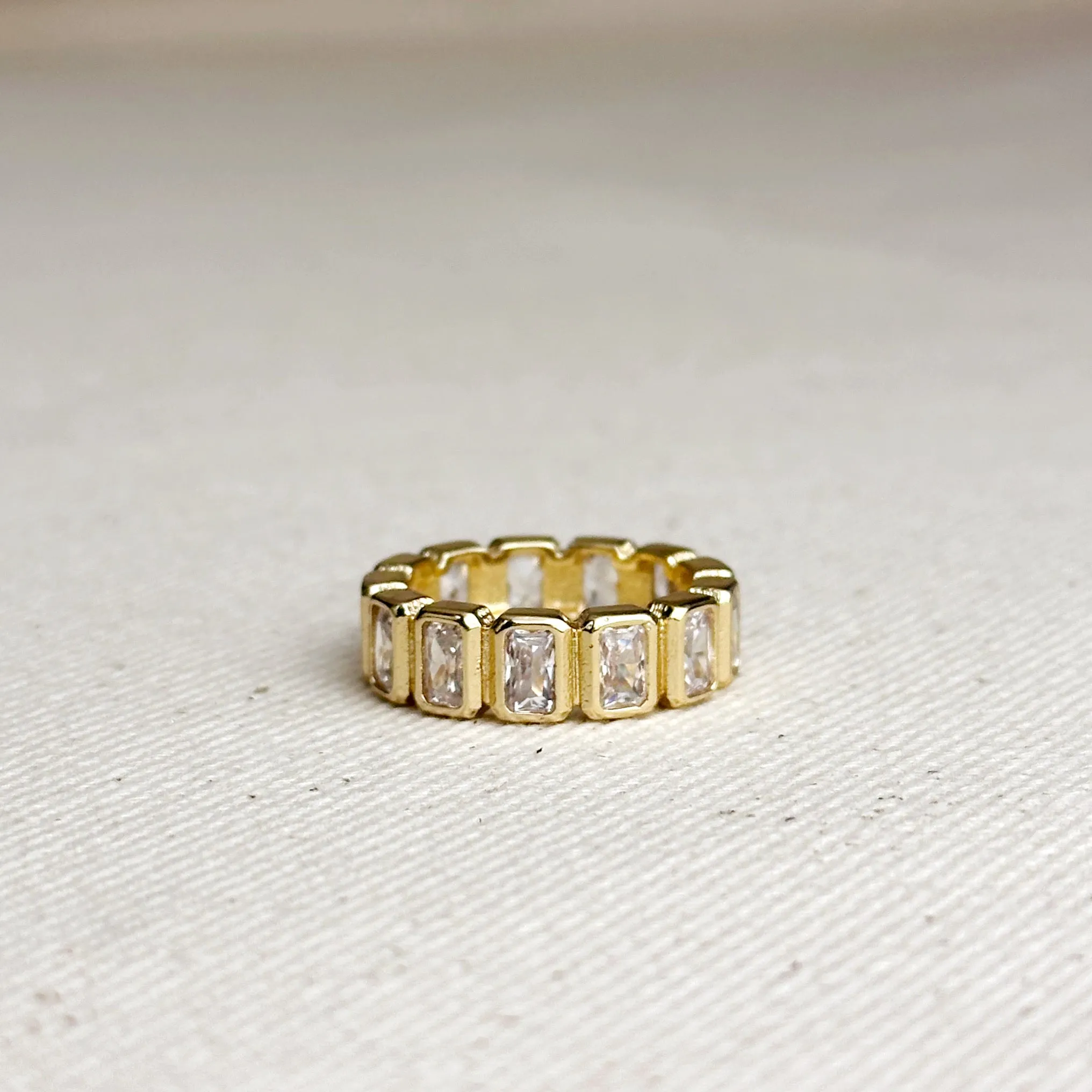 18k Gold Filled  Chunky CZ  Eternity Band Ring