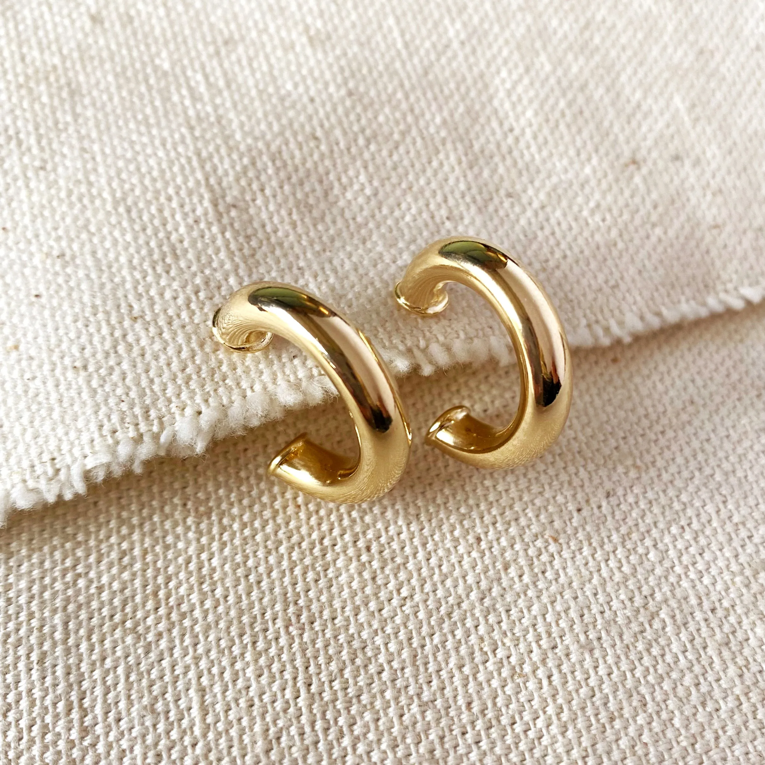 18k Gold Filled Half-Hoops Earrings