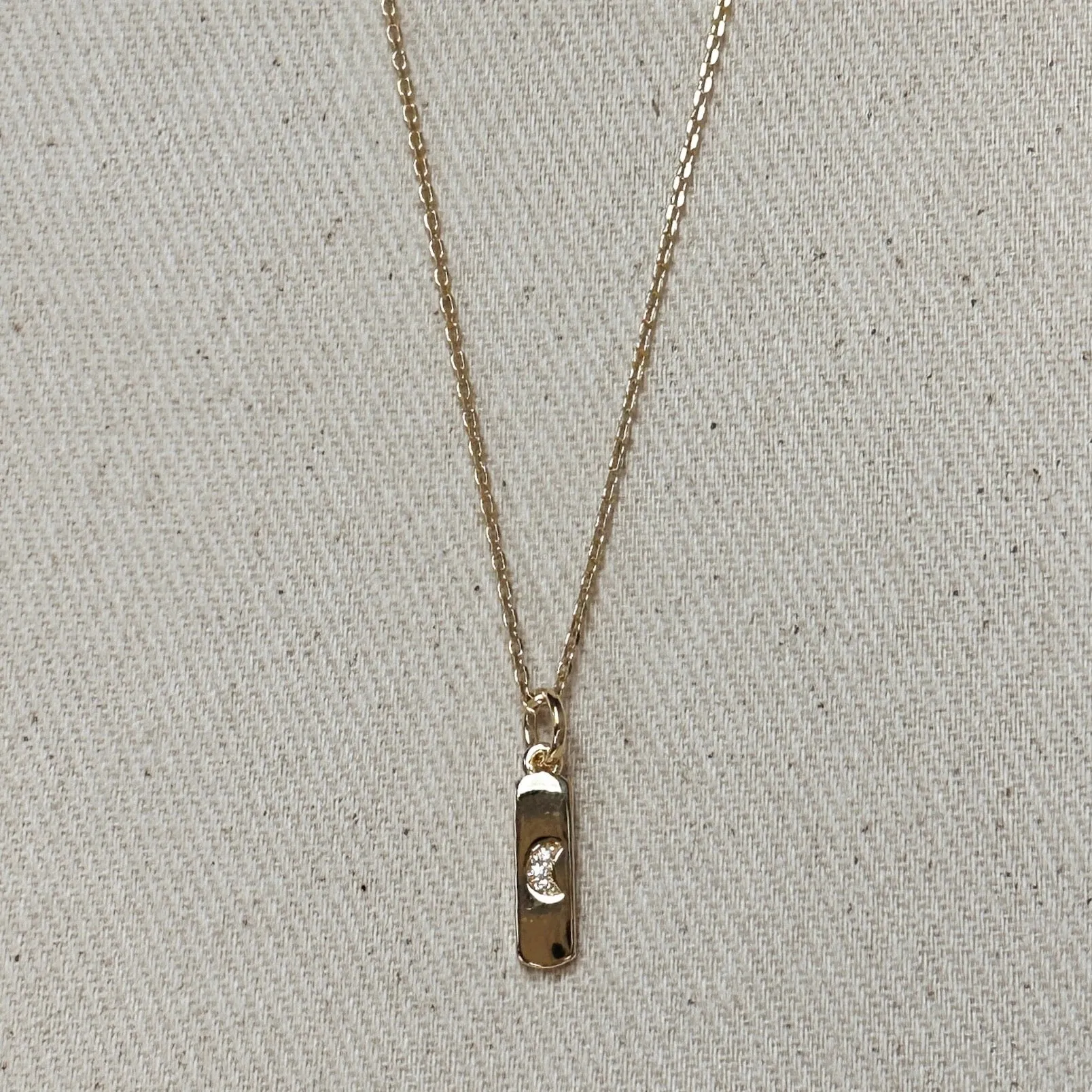 18k Gold Filled Moon Bar Charm