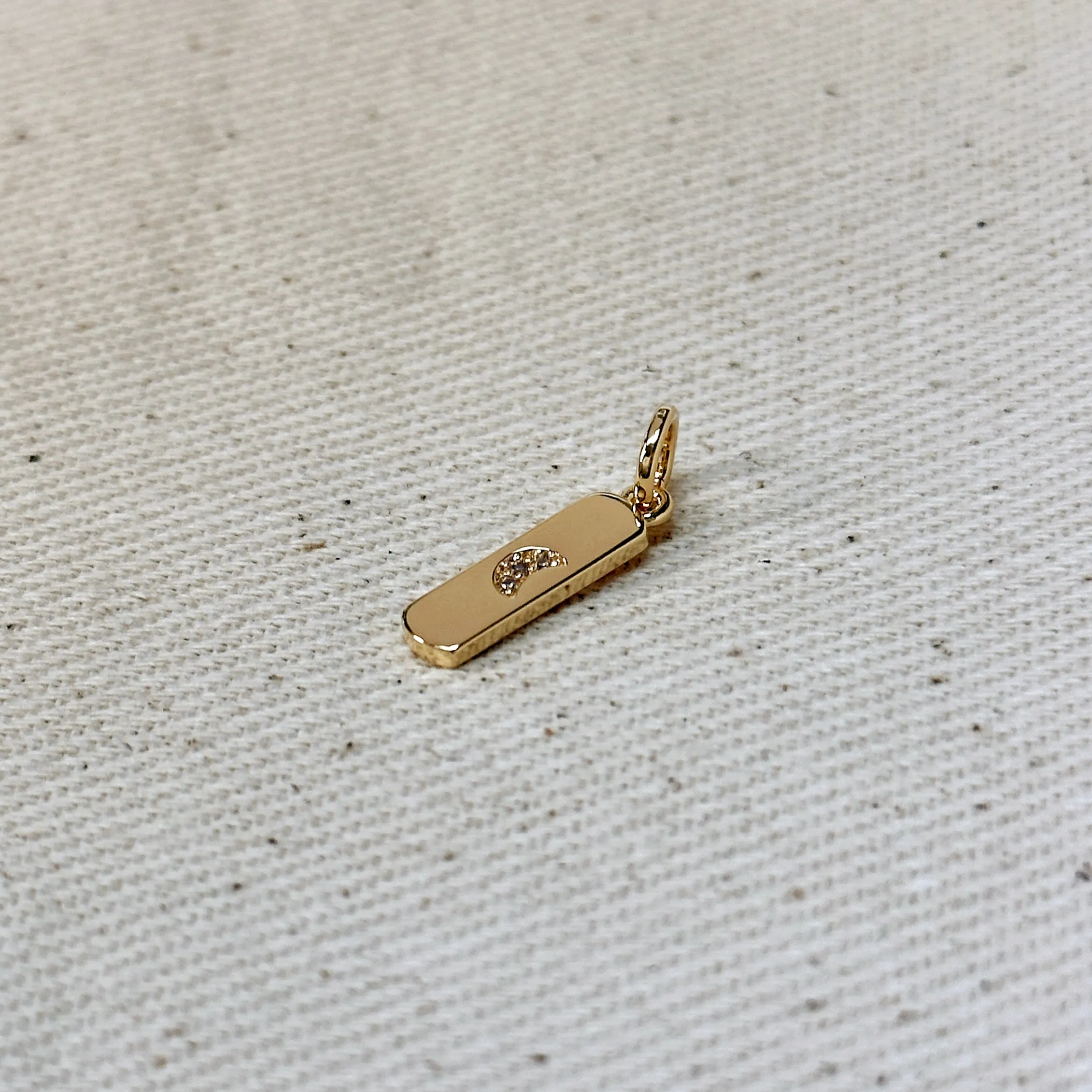 18k Gold Filled Moon Bar Charm