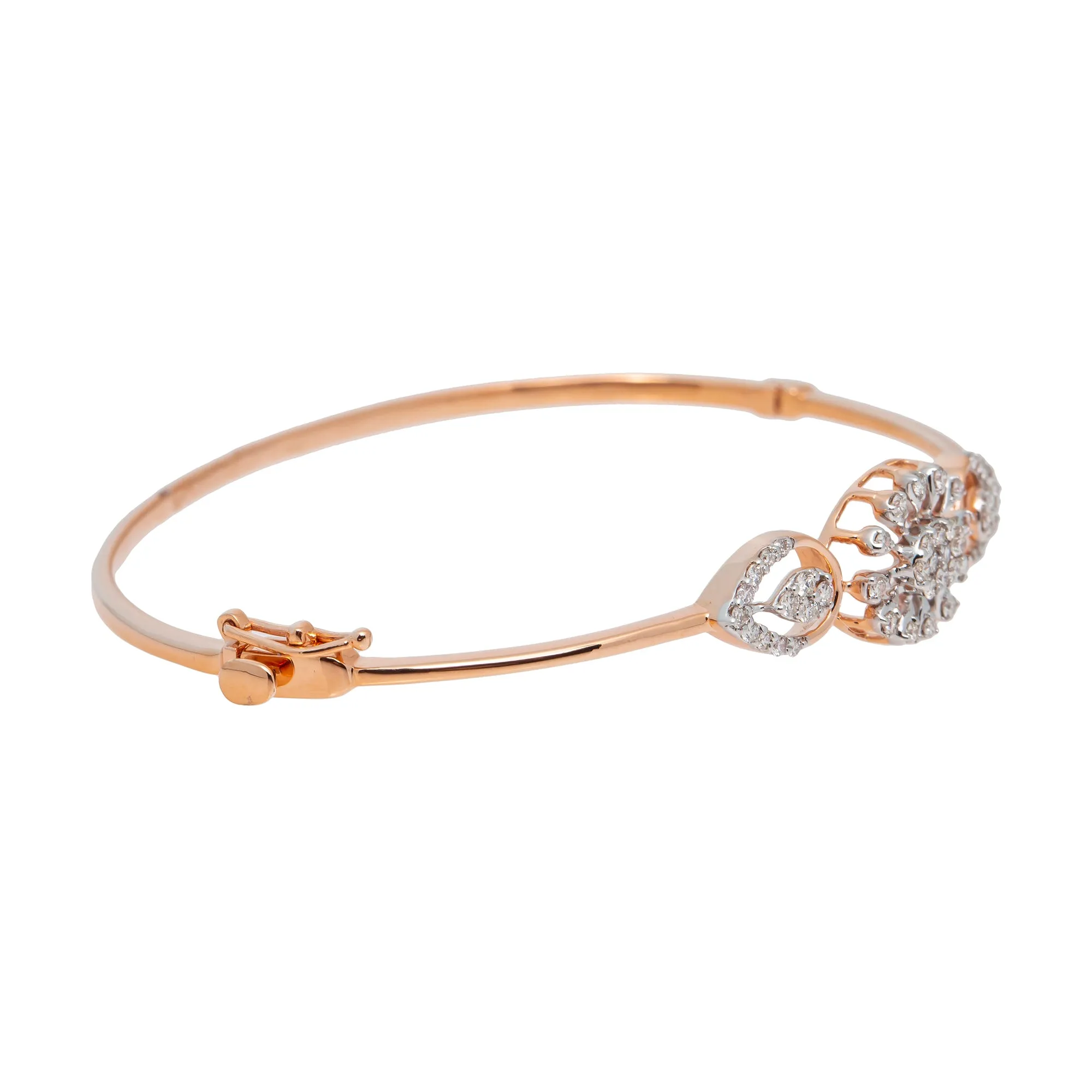 18K Rose Gold & 0.46ct Diamond Bangle (8.3gm)