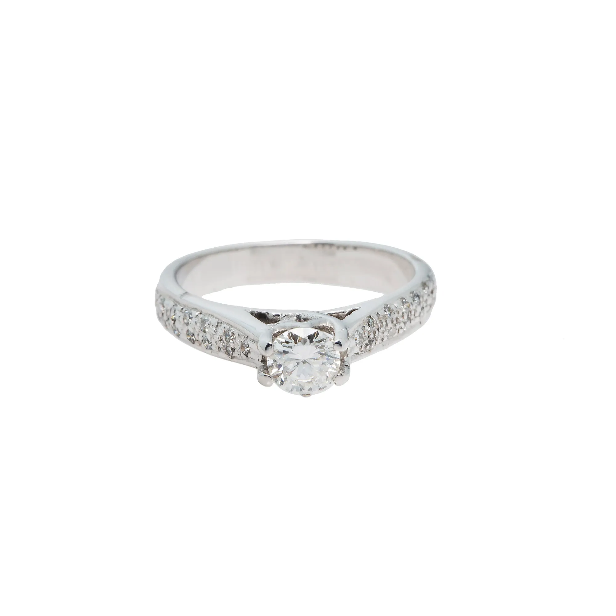 18K White Gold & 0.75ct Diamond Ring (3.9gm)