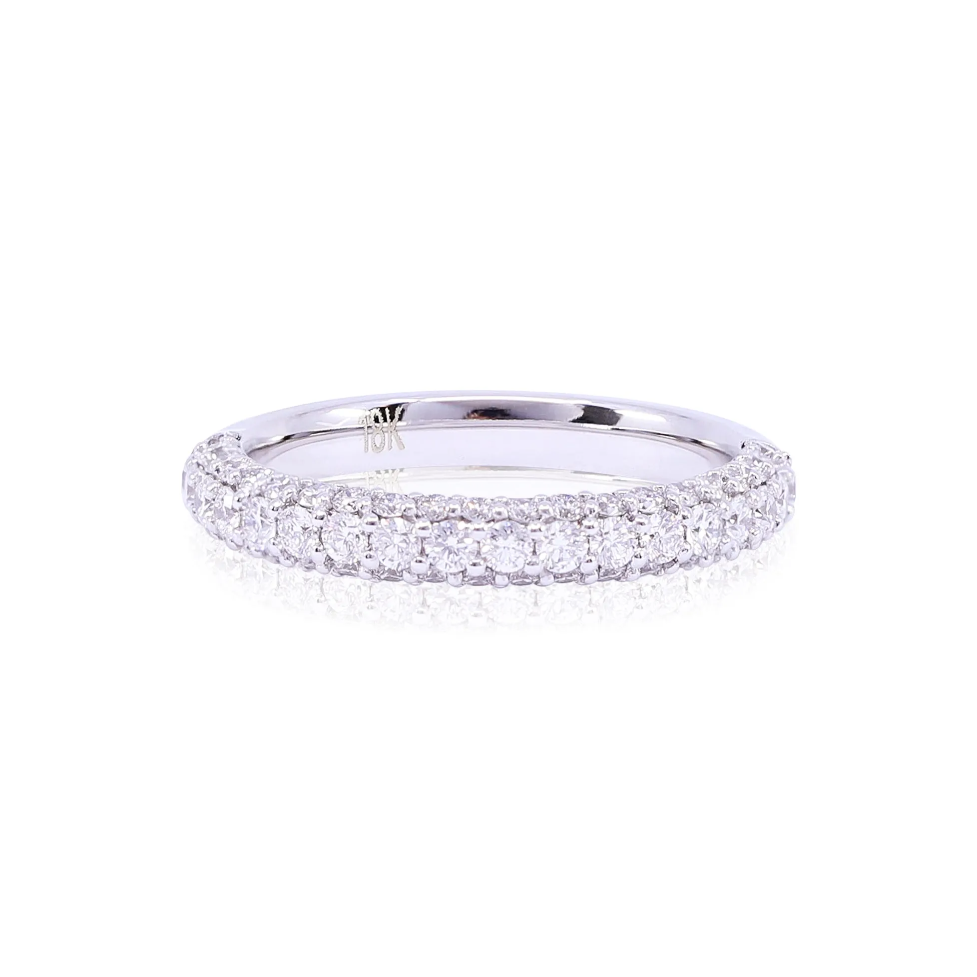 18K WHITE GOLD PAVE DIAMOND BAND 0.98CTW