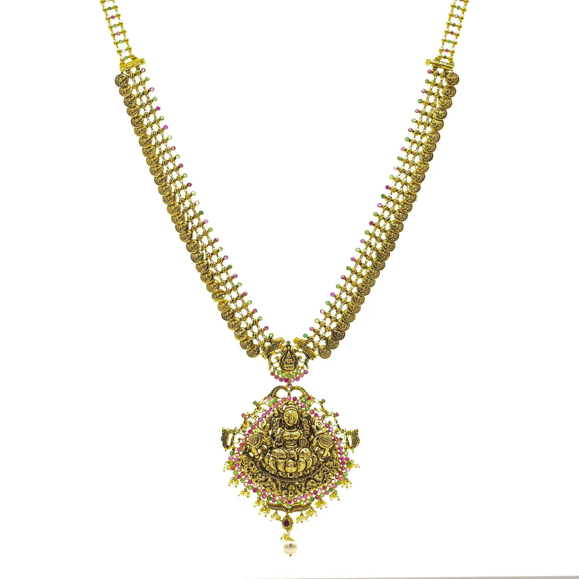 22K Gold Haathee Antique Laxmi Temple Set