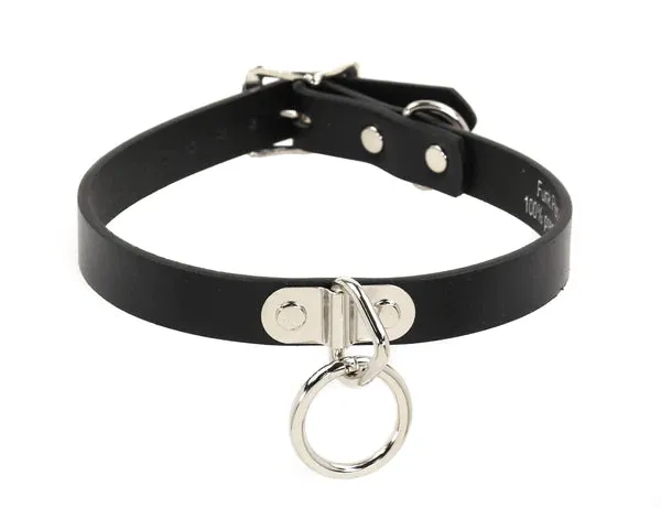 3/4 BLACK LEATHER CHOKER