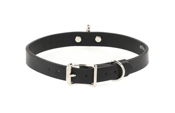 3/4 BLACK LEATHER CHOKER