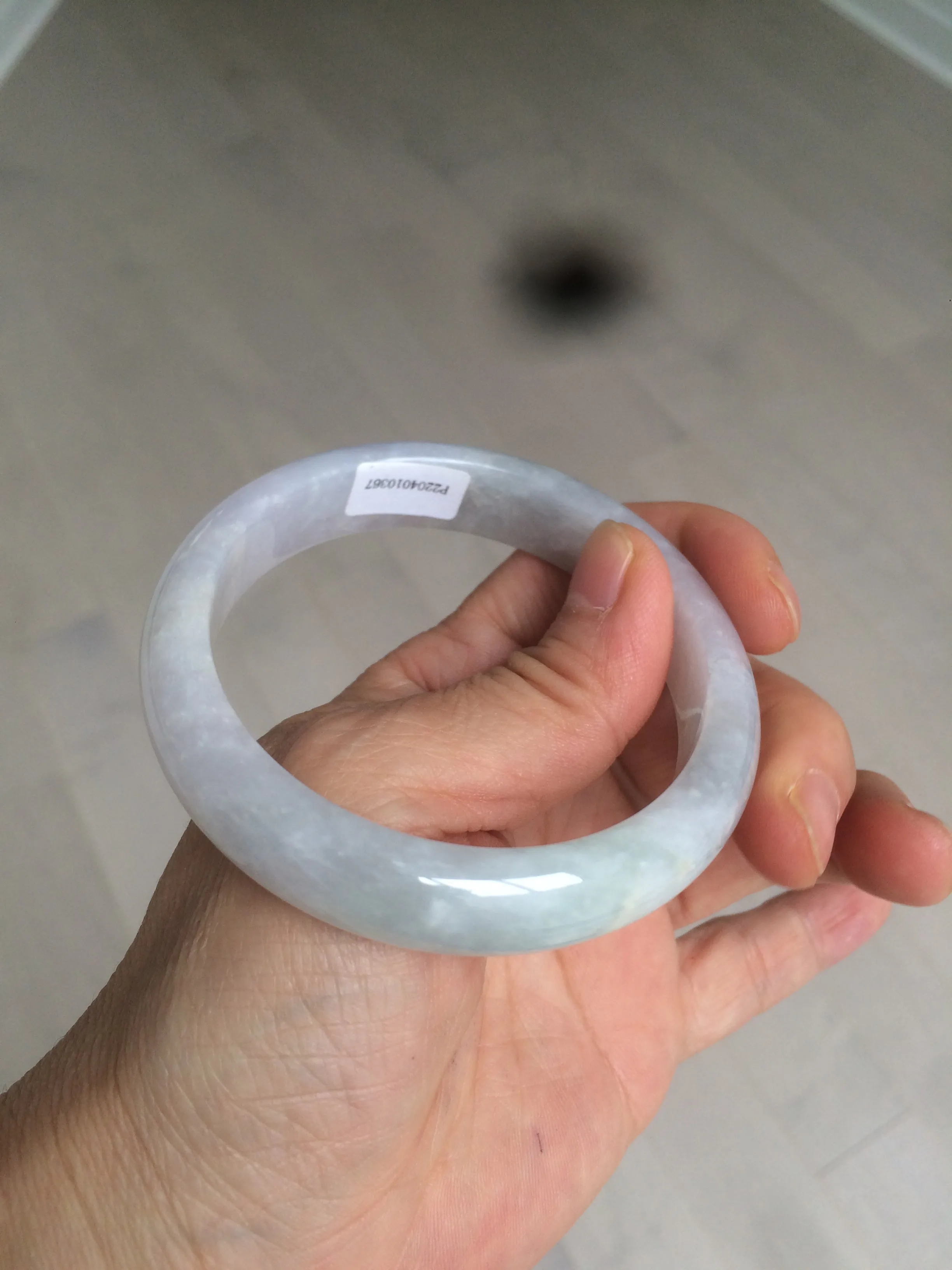 56.2 mm certificated Type A 100% Natural light green/yellow/purple Jadeite Jade bangle AD89-0367