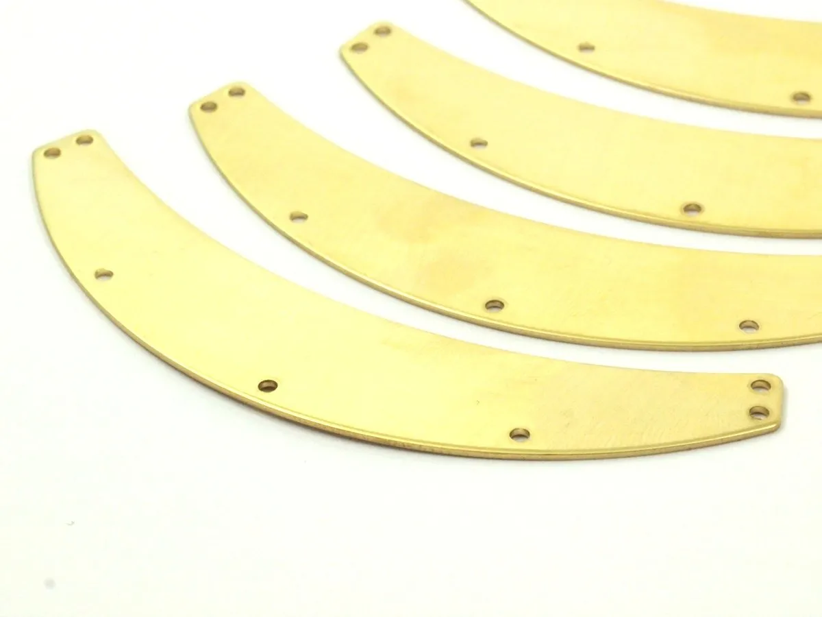 87mm Brass Choker, 10 Raw Brass Chokers With 7 Holes (87x16mm)  Brs 1690-13 (b0003)