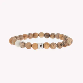 8mm Round Gemstone Bracelet Picture Jasper