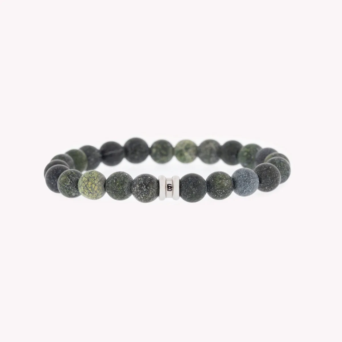 8mm Round Gemstone Bracelet Serpentine