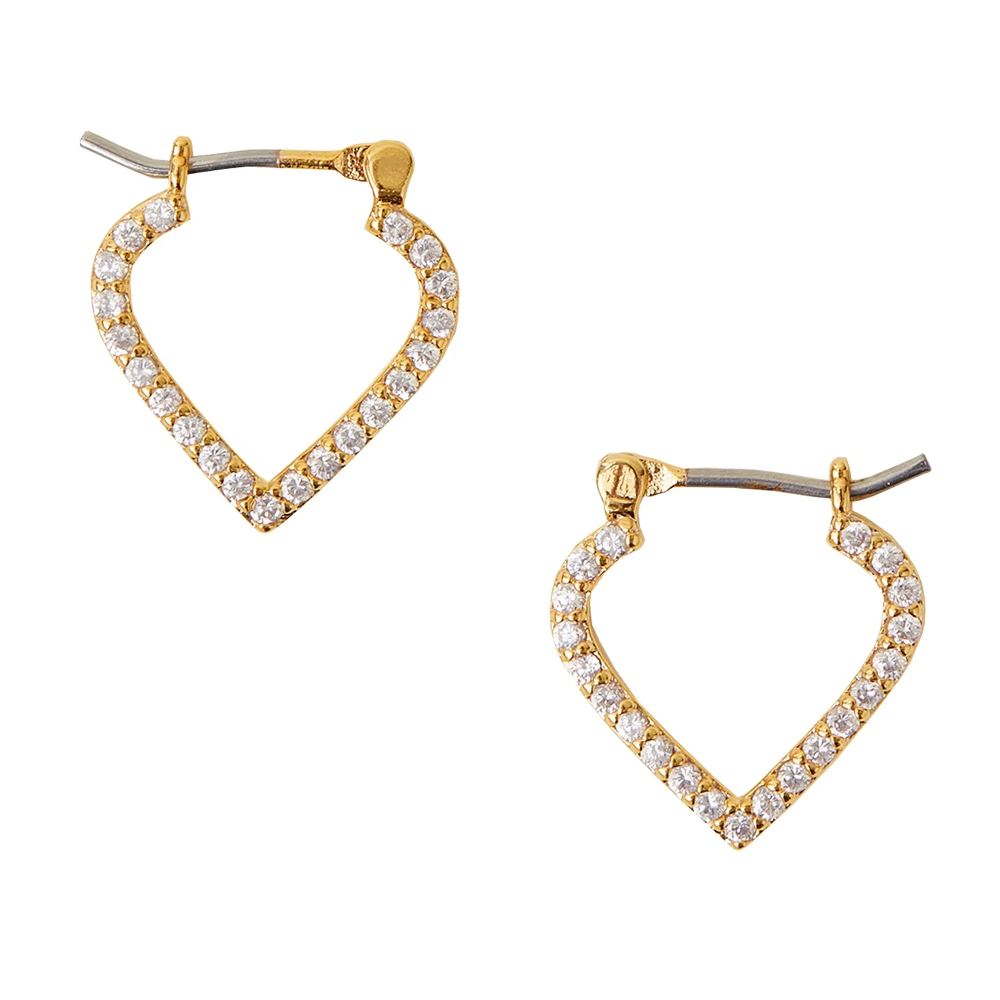 Accessorize London Women's Z Real Gold-Plated Cubic Zirconia Sparkle Mosaic Hoop Earrings