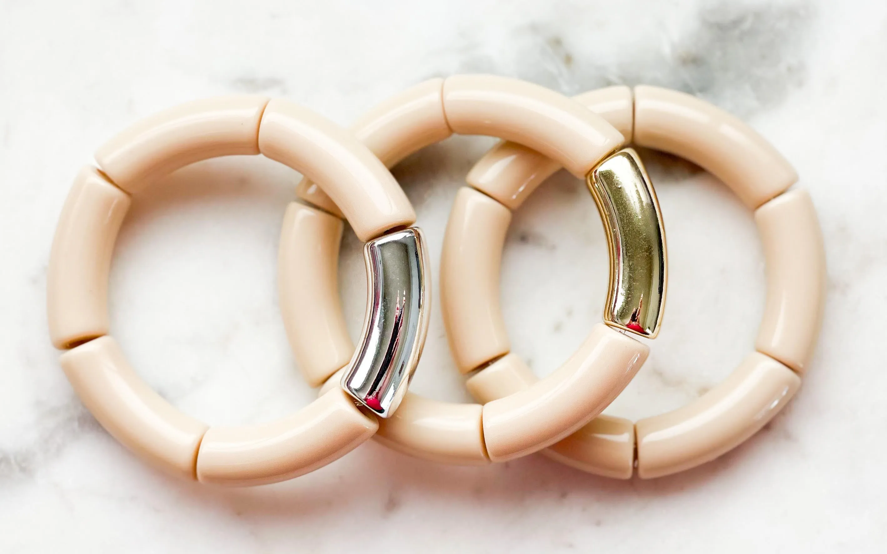 Acrylic Bamboo Bangle Bracelet Bone