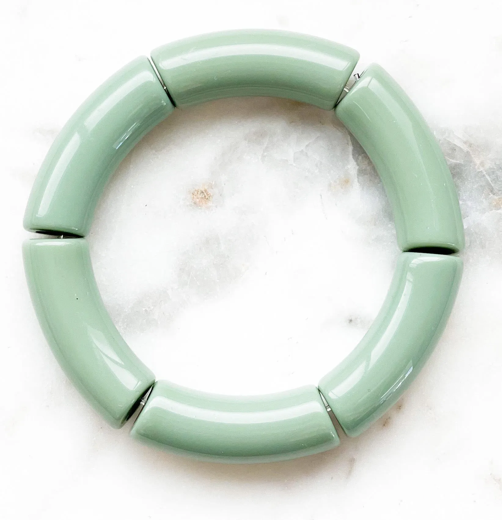 Acrylic Bamboo Bangle Bracelet Sage