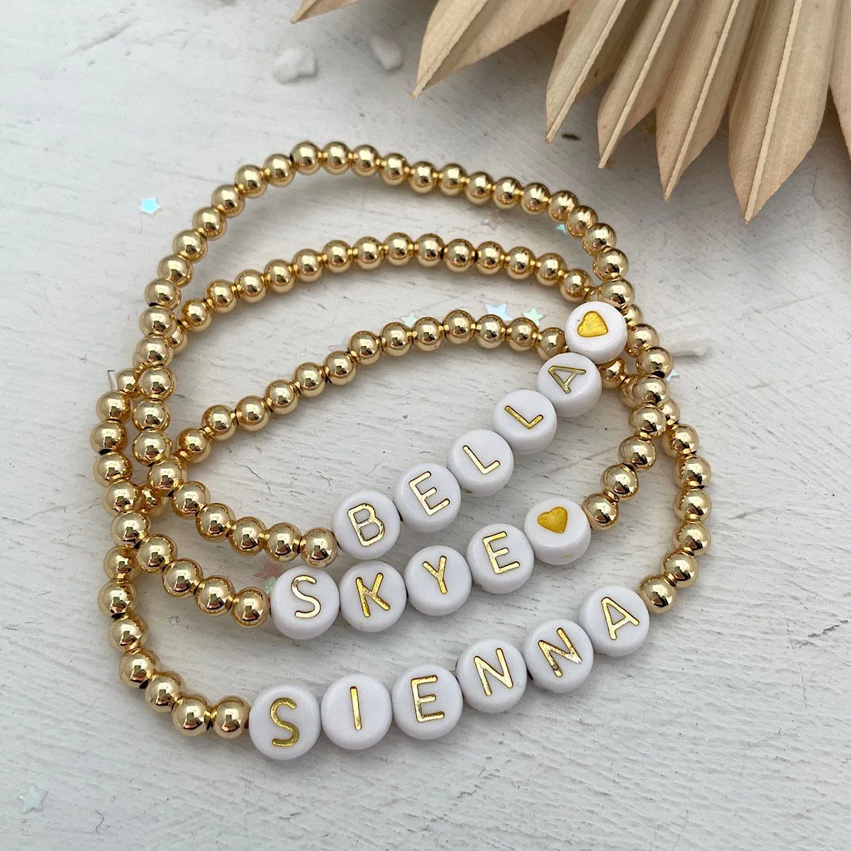 Alphabet Bead Bracelet 14kt Gold Fill