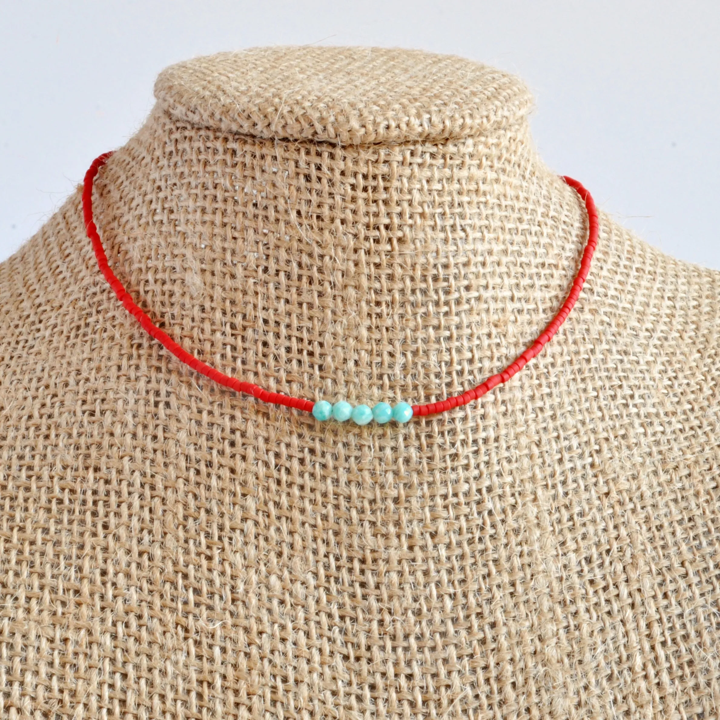 Amazonite Gemstone Choker Necklace