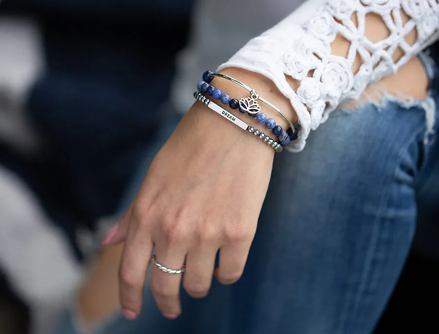 Anchor | Soft Bangle Charm Bracelet | Onyx