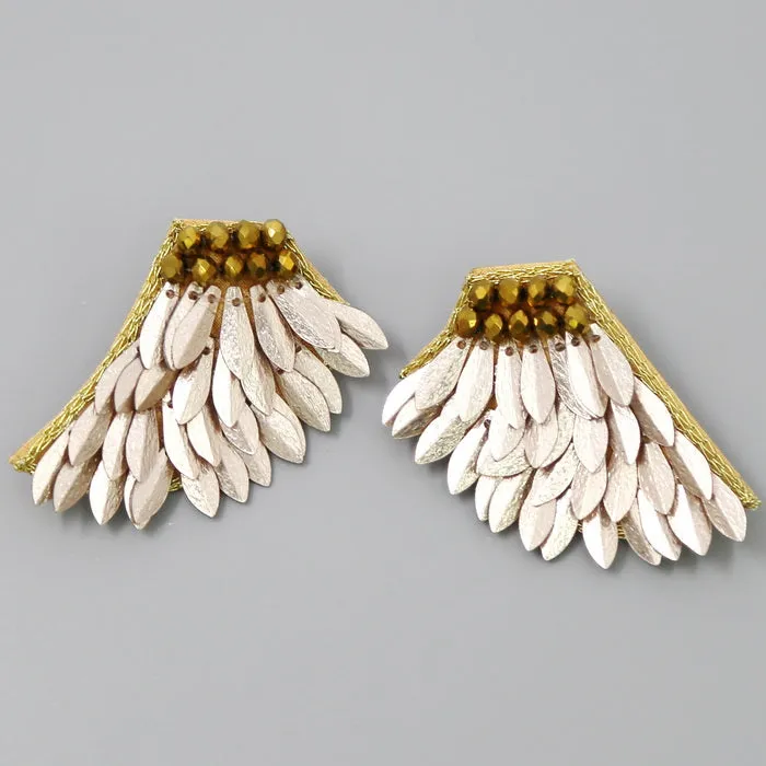 Angel Wings Sequin Stud Earrings