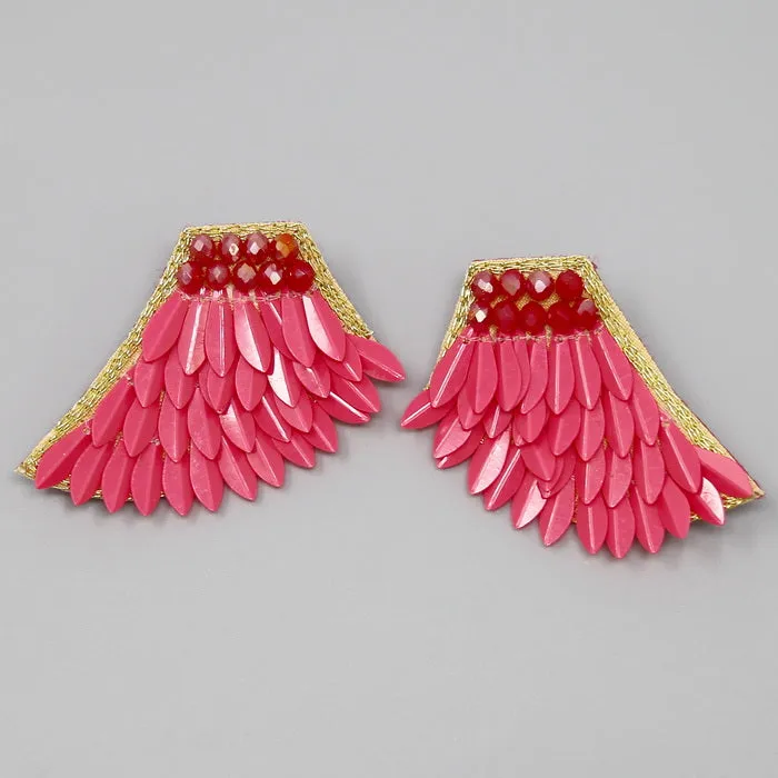 Angel Wings Sequin Stud Earrings