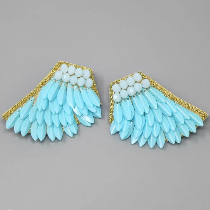 Angel Wings Sequin Stud Earrings