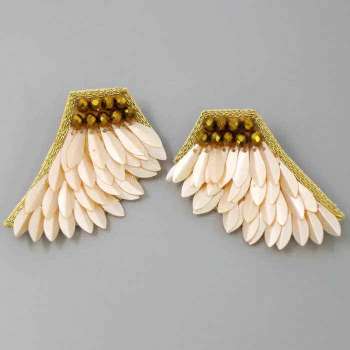 Angel Wings Sequin Stud Earrings