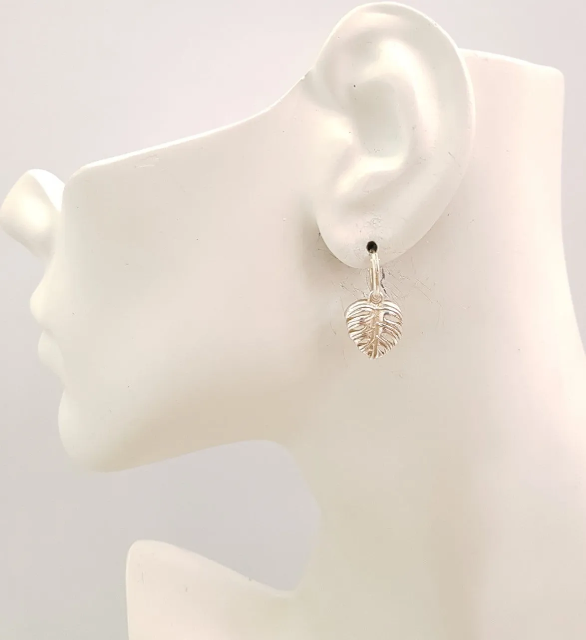 Anthurium Leaf Hoop Earrings