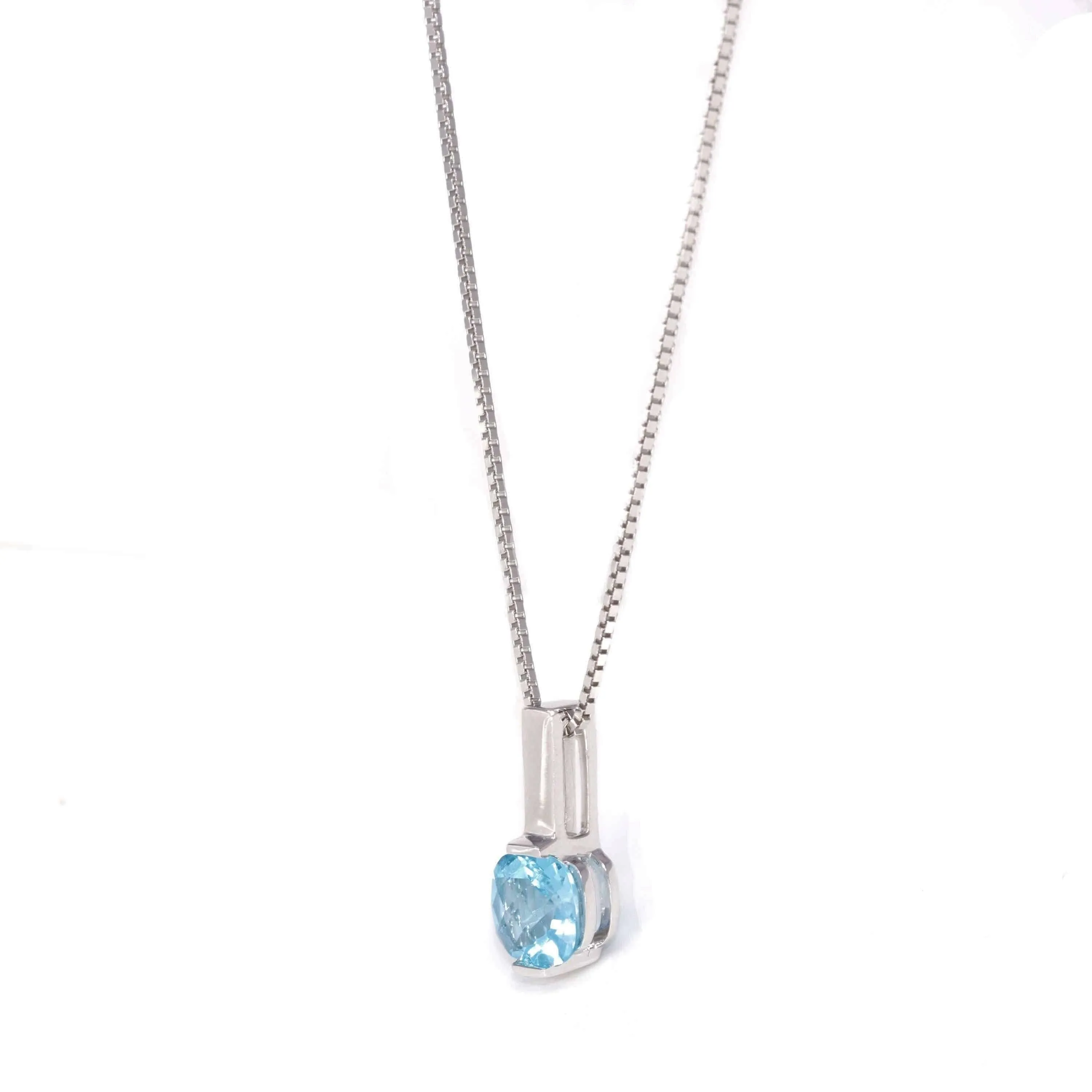 Baikalla? 14k White Gold Natural Topaz Prong Set Necklace