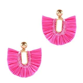 Barbie Theme Raffia Earrings