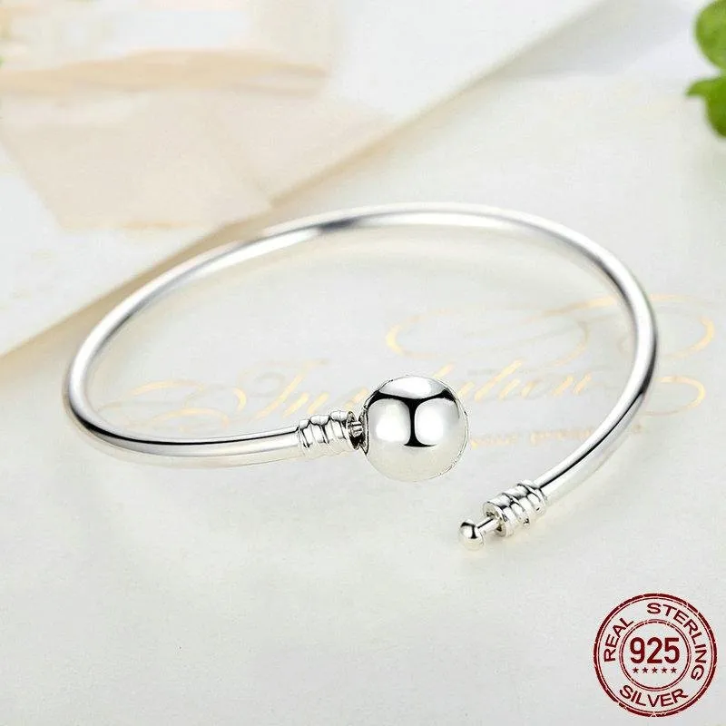 Basic 925 Sterling Silver Bangle Bracelet