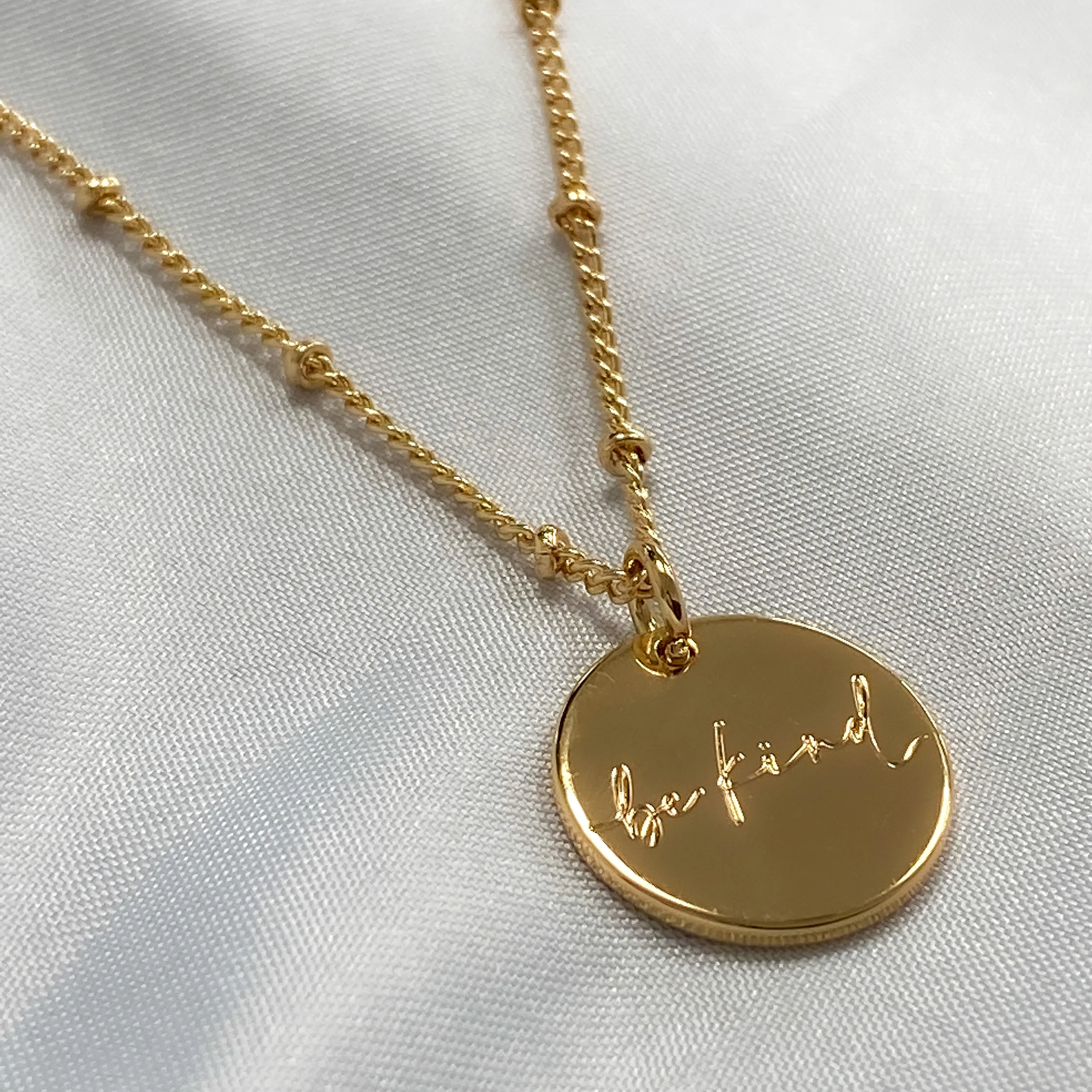 Be Kind Gold Pendant Necklace