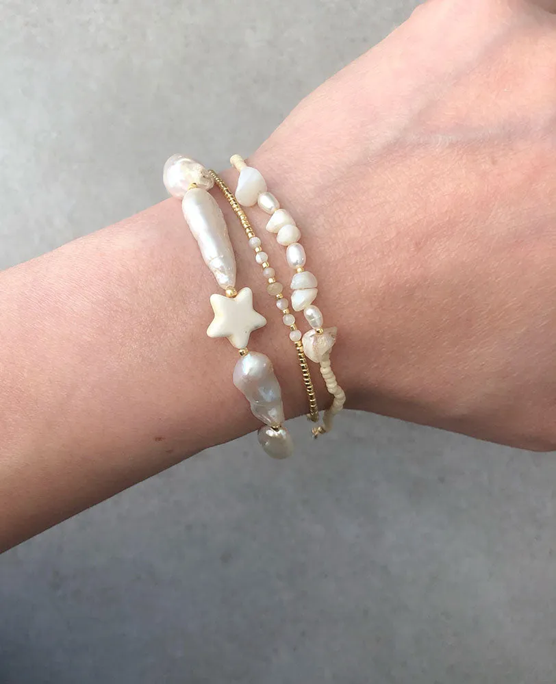 Bead & Gem Bracelet, Pearl