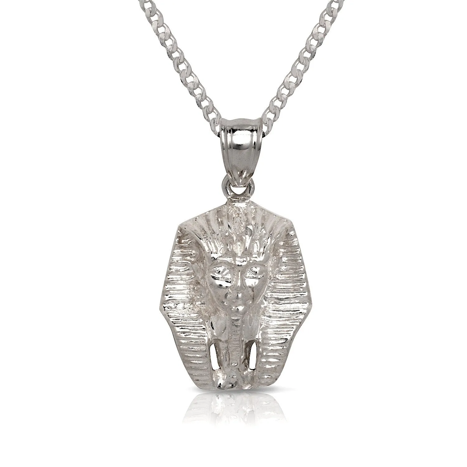 Better Jewelry .925 Sterling Silver Pharaoh Pendant w. Cuban Chain Set