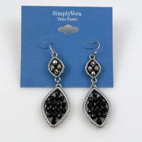 Black & Glass Silver Vera Wang Earrings