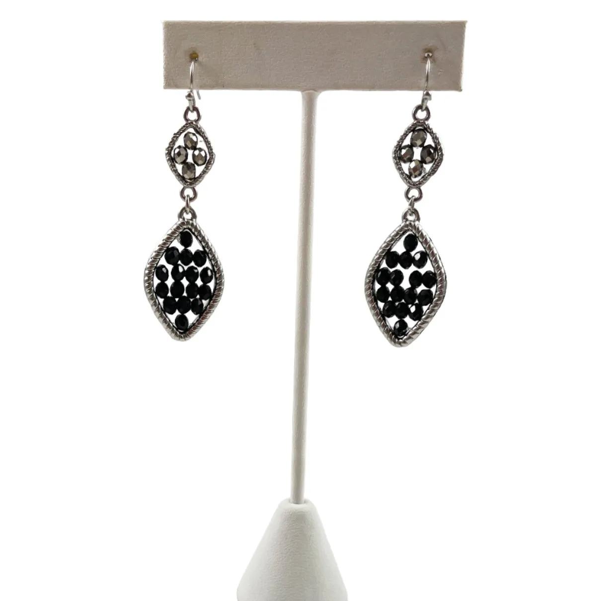 Black & Glass Silver Vera Wang Earrings